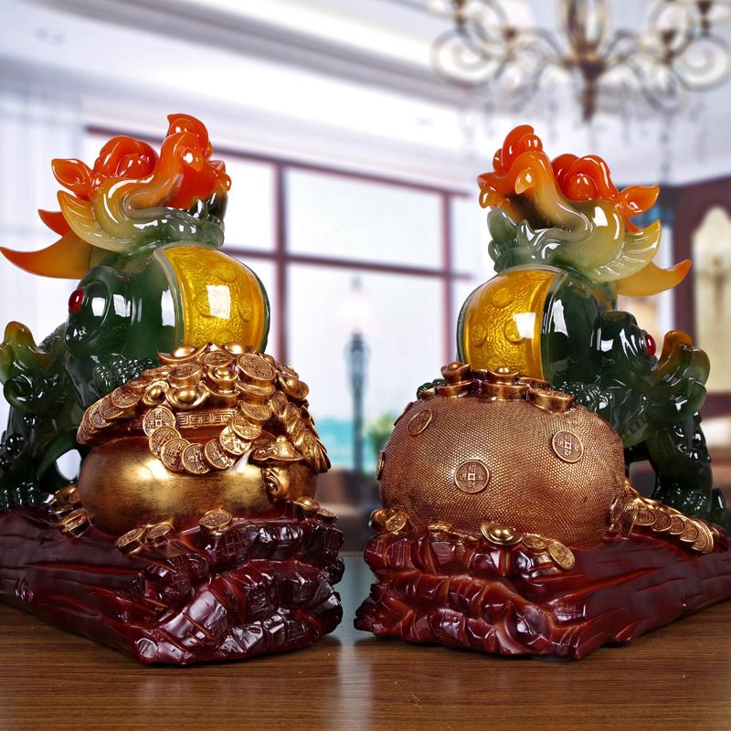 美帮汇貔貅摆件中式工艺品一对新店开业办公室摆设客厅玄关酒柜前台装饰高清大图