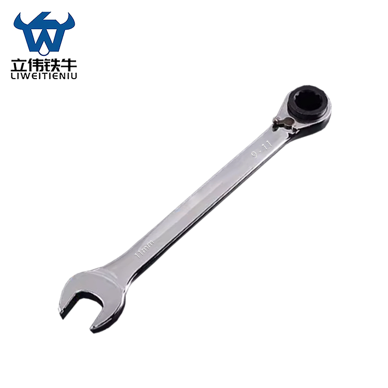 立伟铁牛三用双向棘轮开口扳手9-11-11mm/把高清大图