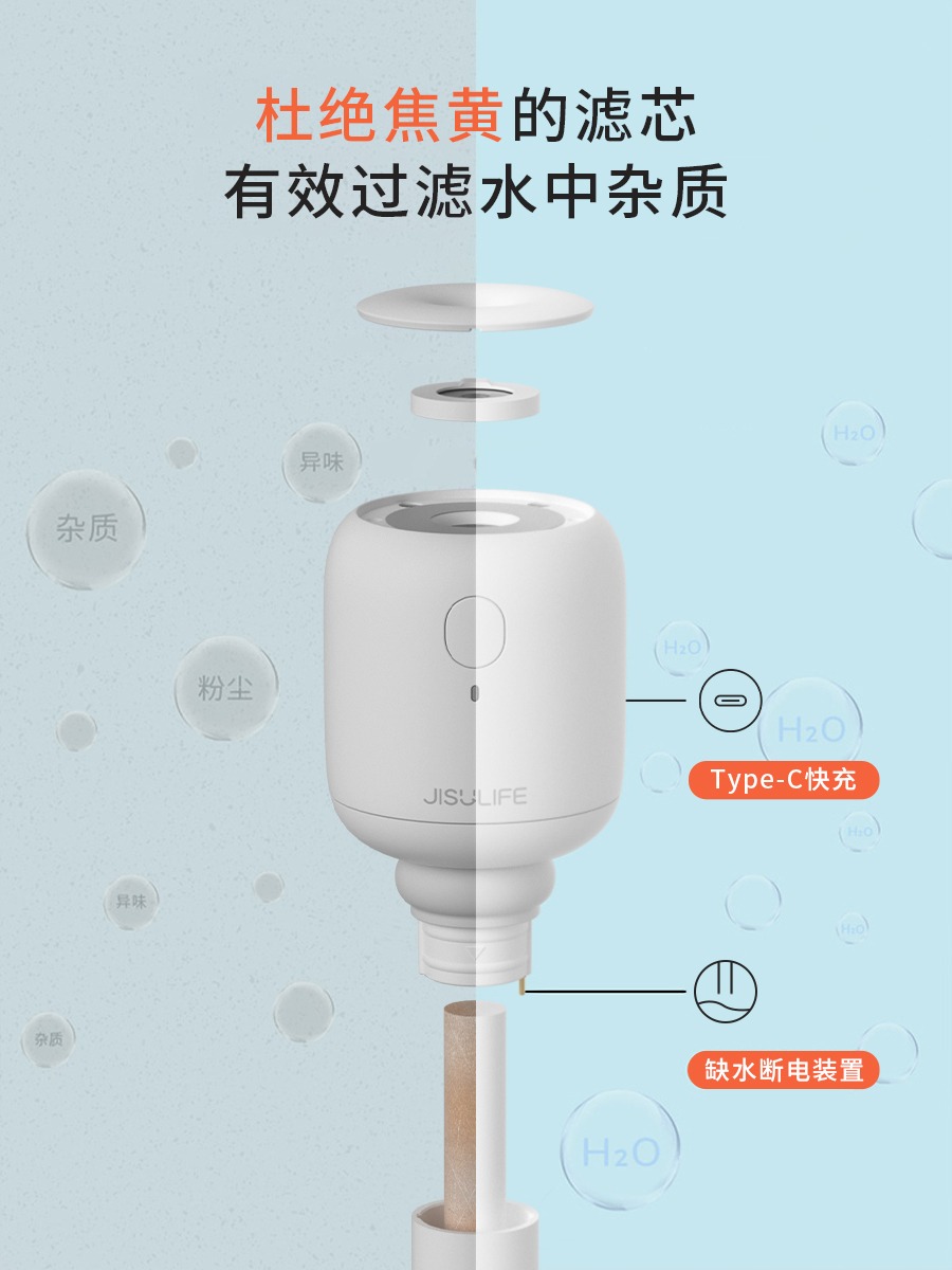 几素 加湿器迷你卧室婴儿家用宿舍便携小型无线空气低噪床头小巧补水办公室桌面usb车载香薰大容量加湿 白色[2200毫安]高清大图