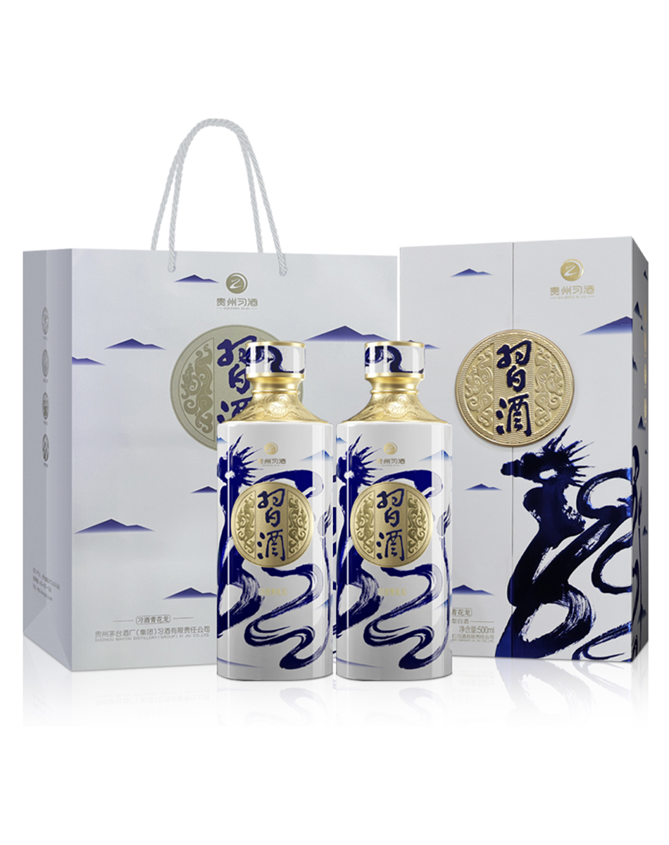 习酒 青花龙 送礼礼盒 酱香型白酒 53度 500ml*2瓶 贵州习酒窖藏高清大图