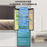 美的(Midea)417法式多门四开门60CM超薄冰箱M60嵌入式 一级变频风冷无霜家用大容量 MR-417WFPE