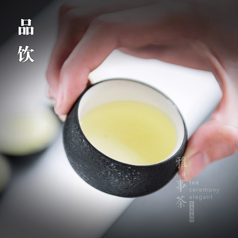 伊-炭黑釉(禅定杯)m3b 炭黑釉品茗杯陶瓷杯子功夫茶具茶杯茶道品杯