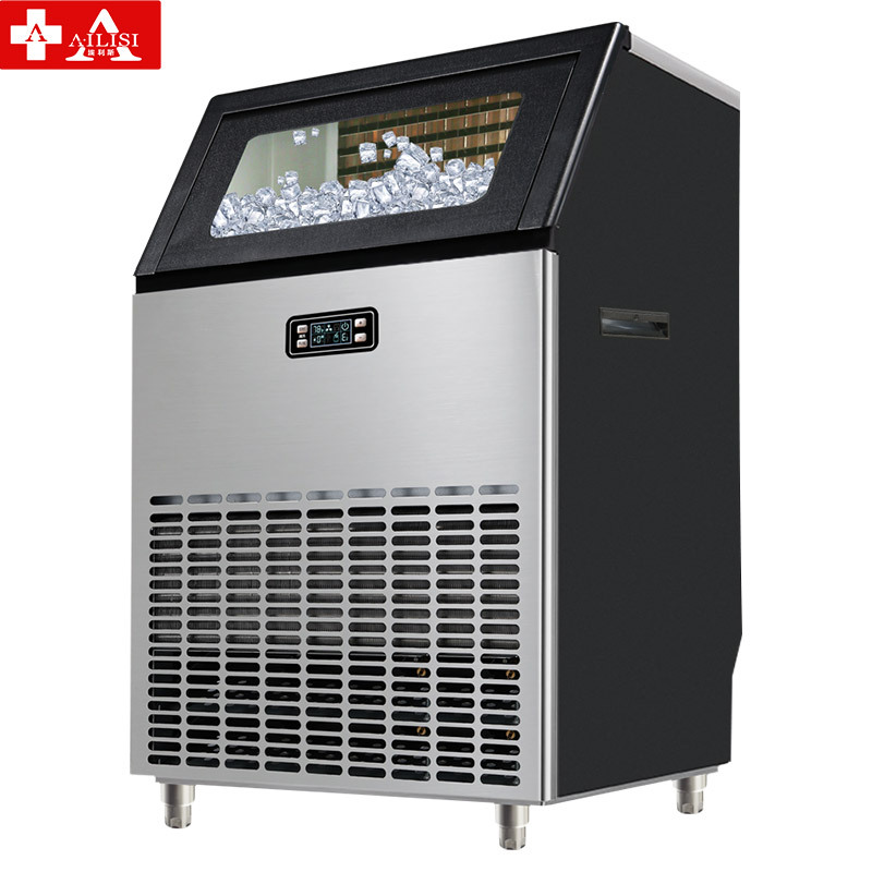 埃利斯(AILISI)120冰格不锈钢外壳制冰机 手动自动加水 方冰HZB-150F/ABL高清大图