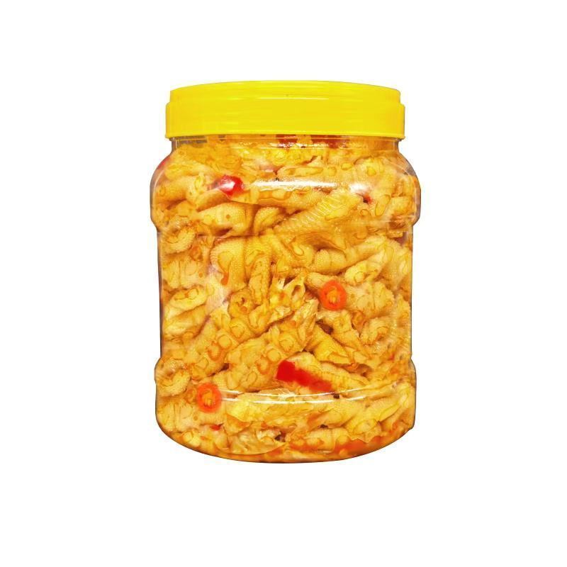 无骨鸡爪柠檬酸辣500g即食罐装袋装大份量1000脱骨凤爪网红小零食 微辣1斤罐装[冷链发货]