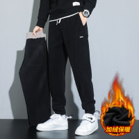 冬季裤子男百搭帅气潮流男裤内里加绒品质舒适束脚休闲九分裤男款