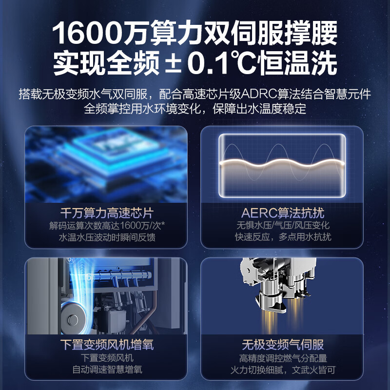 万家乐 安睡洗燃气热水器 16升天然气下置风机零冷水密闭稳燃舱全景玻璃屏[彩虹系列]以旧换新JSQ30-16RG3高清大图