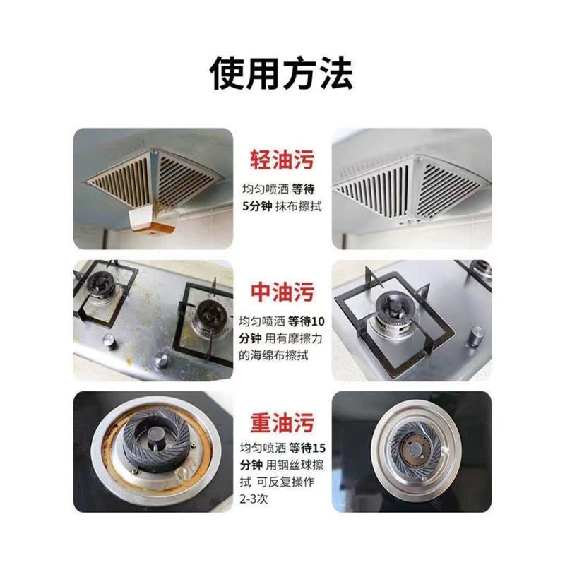 油污净大瓶家用油烟机清洗强力去油污净厨房重油渍烟净去污清洁剂 [500ml*1]瓶送1个水雾喷头图片