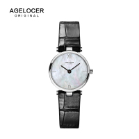 Agelocer艾戈勒瑞士品牌石英表 女士轻巧简约女表 优雅范气质女士手表 皮带防水女神范女表 SPIRIT A7081
