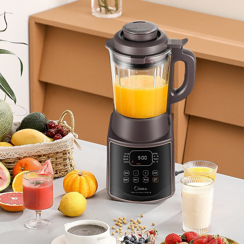 美的(Midea) 智能破壁机家用八叶刀头多功能预约加热料理机豆浆机榨汁机果汁搅拌辅食机1.75L单杯款 ABL1038高清大图