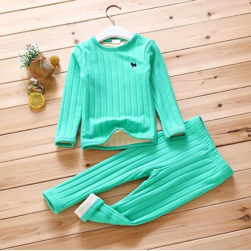 冬款超柔男童女童加绒加厚保暖套装冬季儿童秋衣秋裤内衣童装