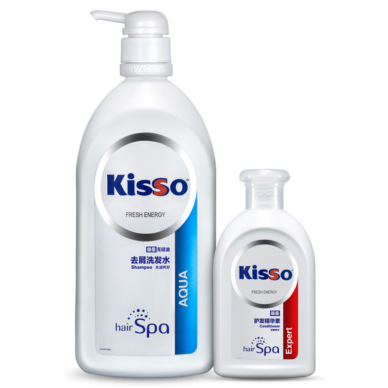 kisso/极是洗护套装 无硅油去屑洗发水水润养护980ml+护发精华素200ml 威露士(Walch)出品