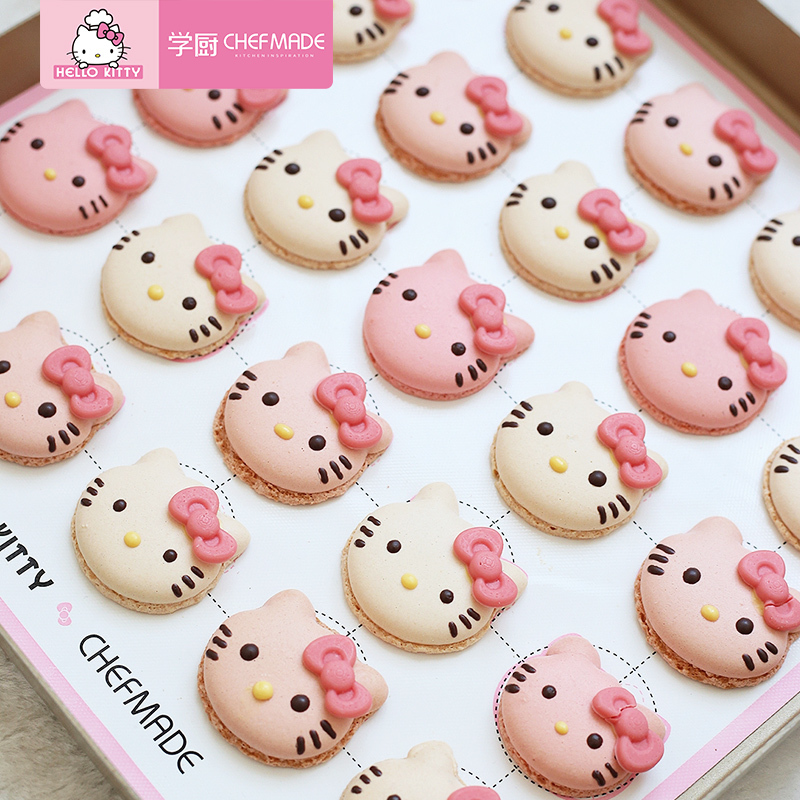 学厨 27*27cm马卡龙硅胶垫 HELLO KITTY 烘焙工具 防滑案板硅胶面板擀面垫 揉面垫 和面垫 KT7053