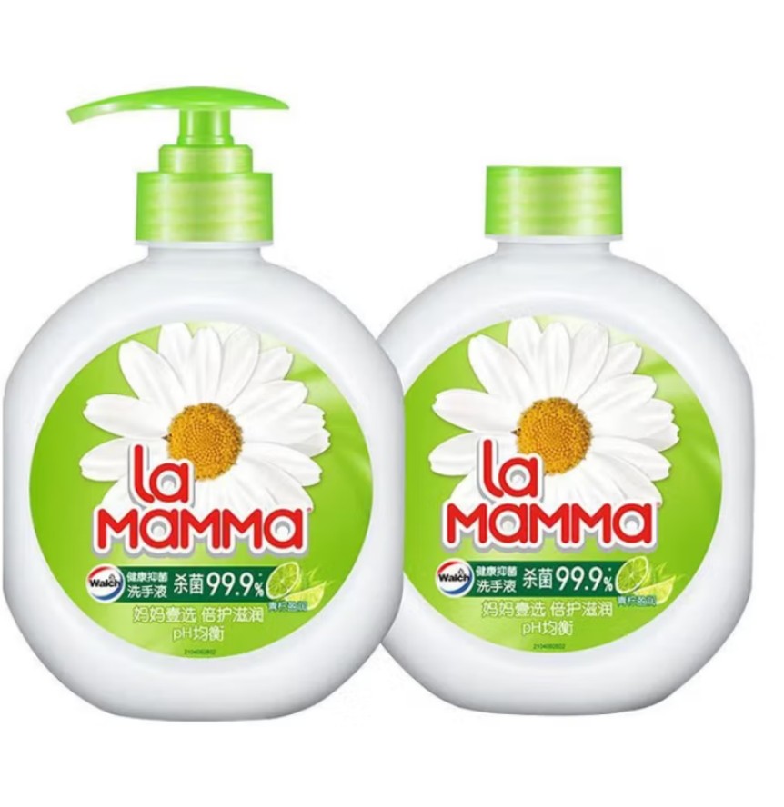 妈妈壹选 抗菌洗手液青柠盈润525ml+补充装525ml