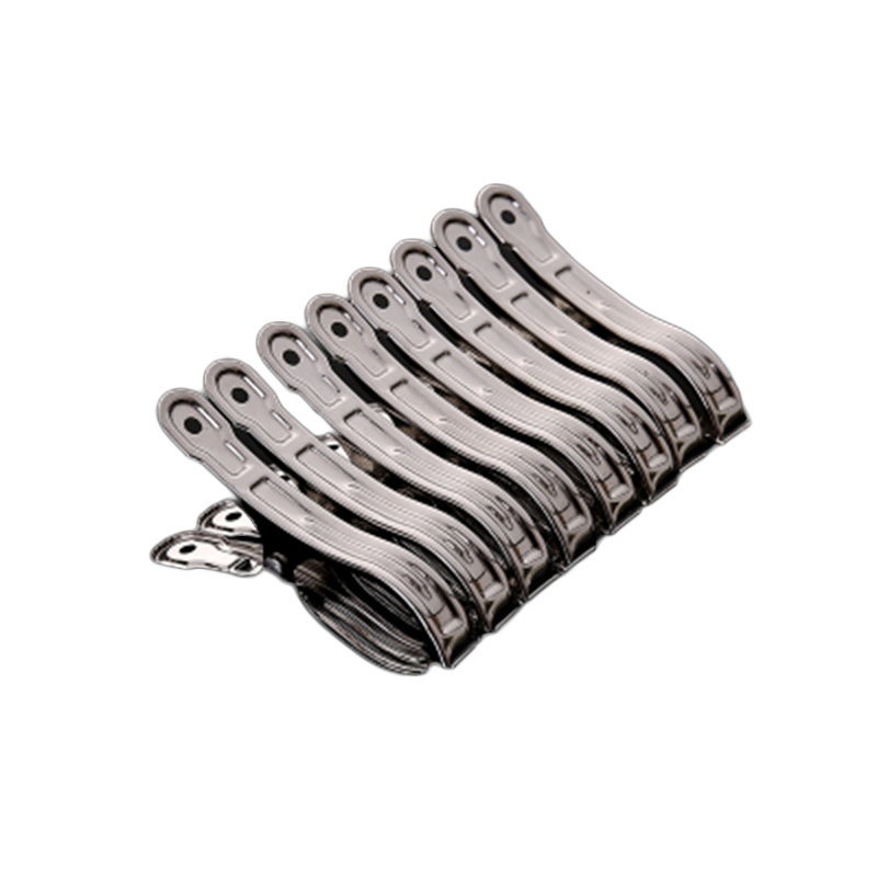 大号不锈钢夹子晾衣夹晾被子大夹子强力夹晒衣服夹子中号平口夹8只