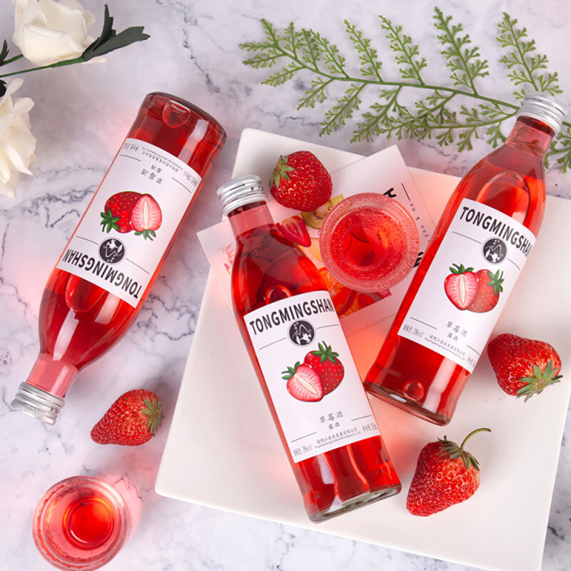 通明山 露酒 菠萝樱桃山楂蜜桃青梅蓝莓 3度 混合装果酒 300ml*6瓶组合装