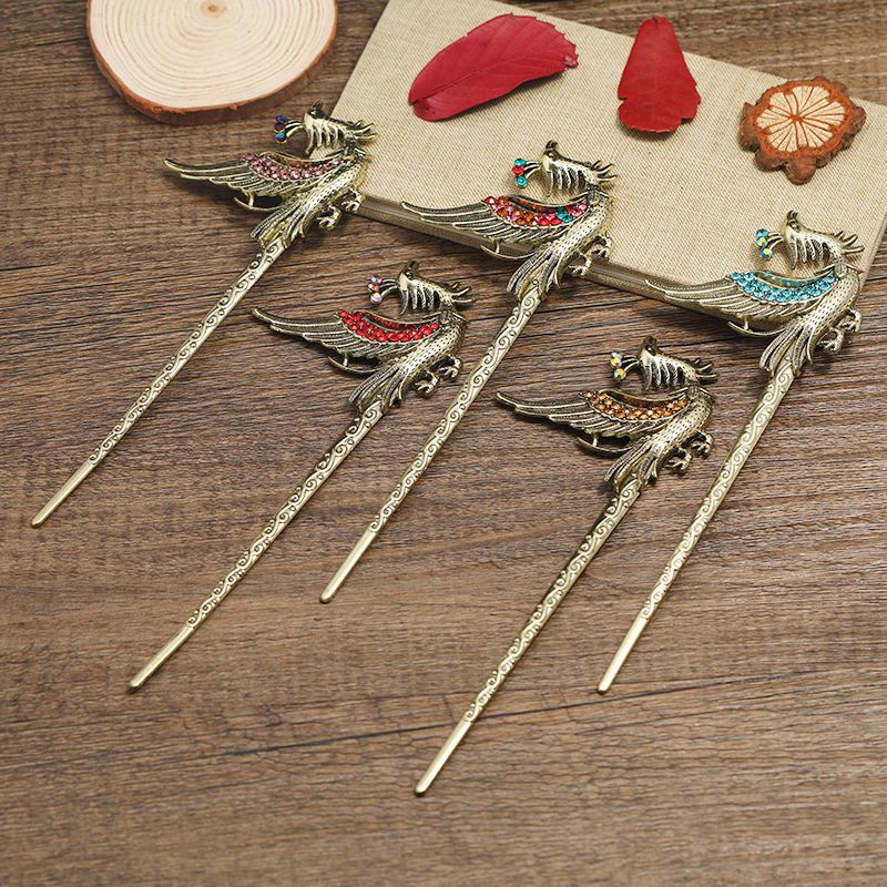中国风复古凤凰发簪古典饰品民族风簪子时尚女发饰个性头饰发钗凤求凰