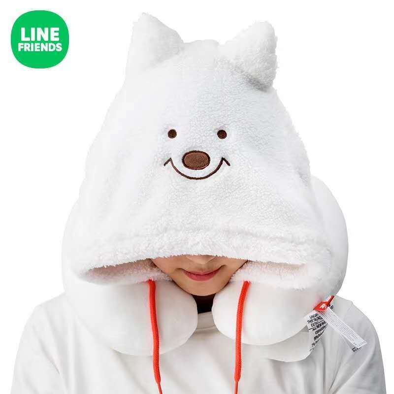 roy6王源颈枕可爱卡通连帽颈枕午休u型枕办公室劳迪