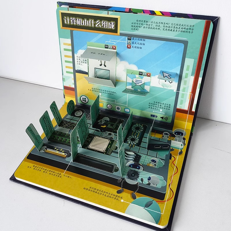 揭秘计算机 [正版]揭秘计算机/揭秘世界翻翻书 儿童书籍幼儿早教2-3-4-5-6岁宝宝睡前故事书绘本启蒙认知行为习惯培高清大图