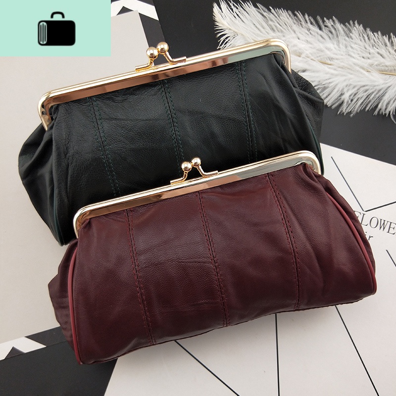 新款女士长款手拿包简约短款钱包搭扣包手机口金包卡包色NEW LAKE高清大图