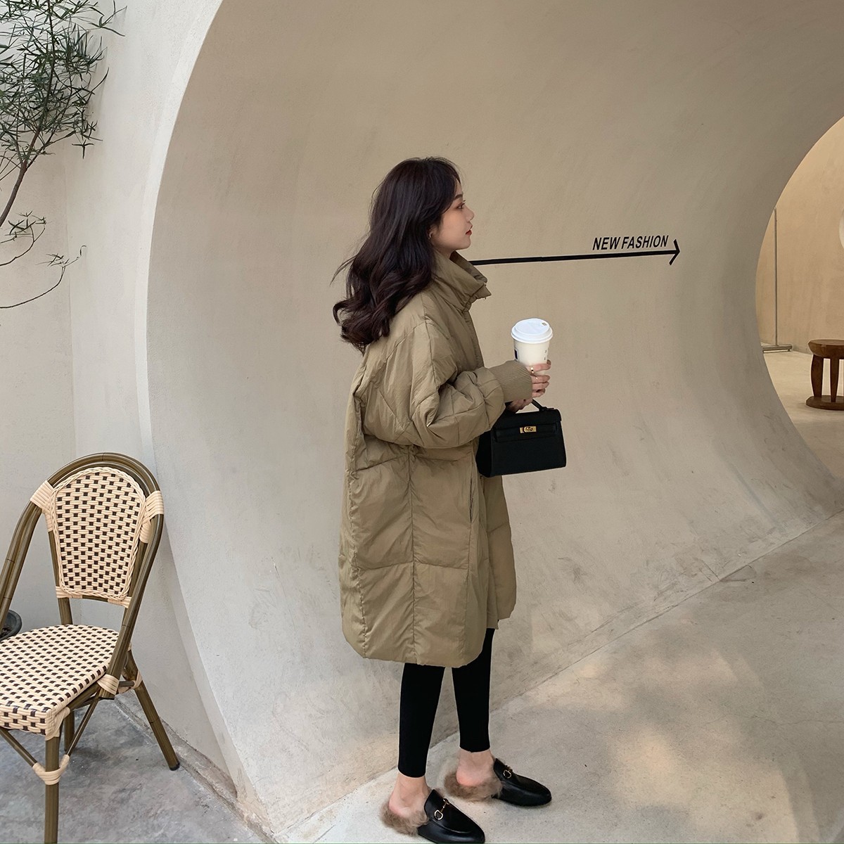 羽绒棉服女冬中长款大码宽松棉衣韩版加厚复古棉袄过膝简约外套潮_05232高清大图