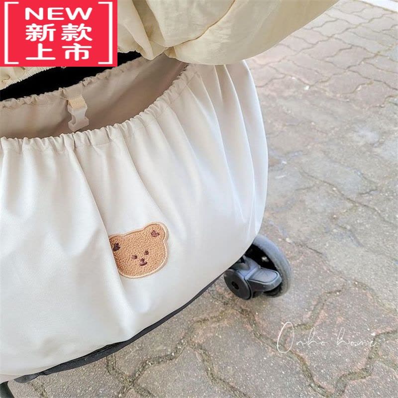 可莉允韩国ins童品外出奶瓶收纳包大容量小熊纯色婴儿车置物挂袋图片