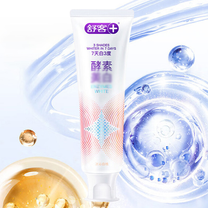 舒客牙膏专研酵素清新异味冰沁蜜桃120g(包装随机)高清大图