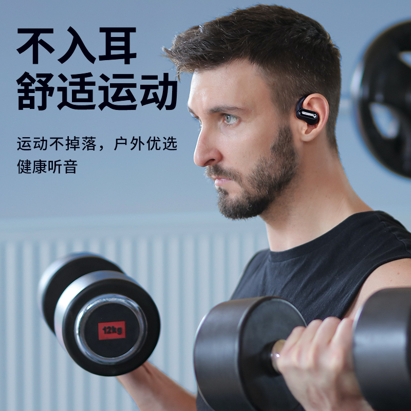 兰士顿超长续航耳挂式蓝牙耳机(TS05)米色、黑色高清大图