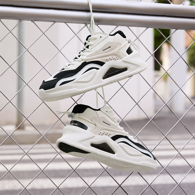 361°高帮女鞋运动鞋新款休闲鞋革面百搭鞋子板鞋女高清大图