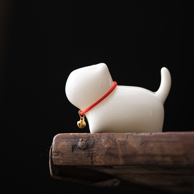 苏氏陶瓷(SUSHI CERAMICS)羊脂玉瓷茶具配件茶宠致白小猫咪高清大图