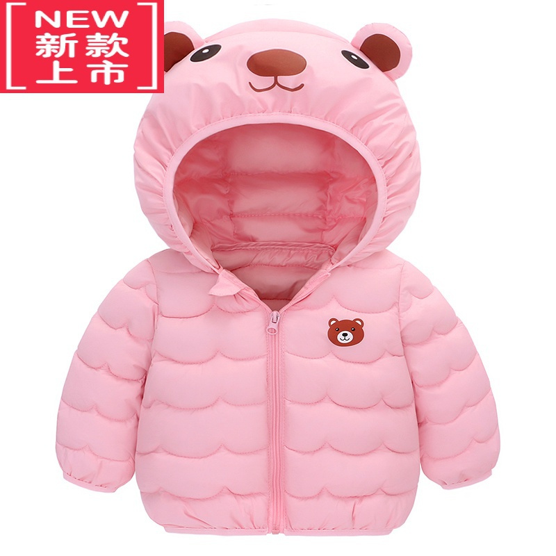 可莉允2022新款儿童棉服男女童卡通印花连帽外套秋冬季宝宝保暖棉袄反季