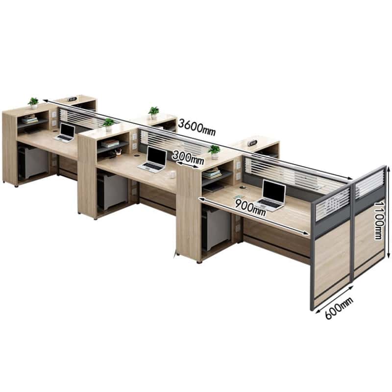 亿洛莱 六人办公桌 3600*1200*1100mm 张高清大图