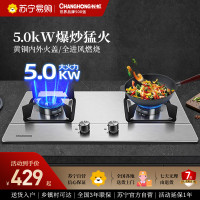 长虹H01-天然气燃气灶煤气灶双灶家用不锈钢嵌入式台式炉灶具天然液化气灶