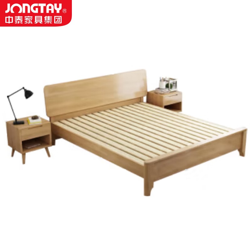 中泰(jongtay)1.8米实木床现代框架单双人床 J-CDZ62高清大图
