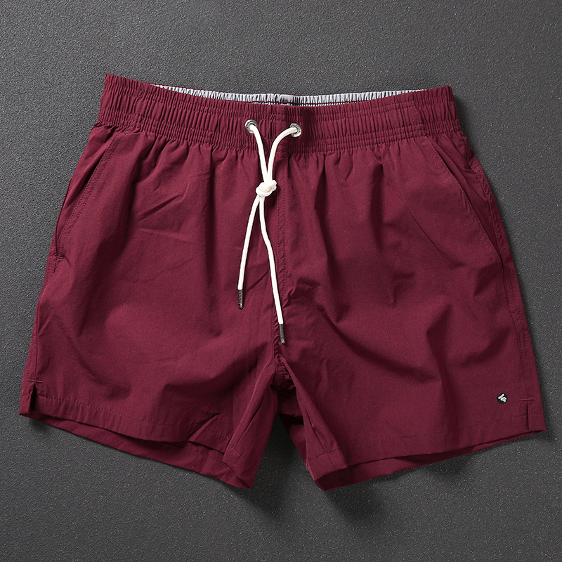 纯色沙滩裤男款速干可下水运动三分短裤有内衬海边温泉游泳裤潮牌视频