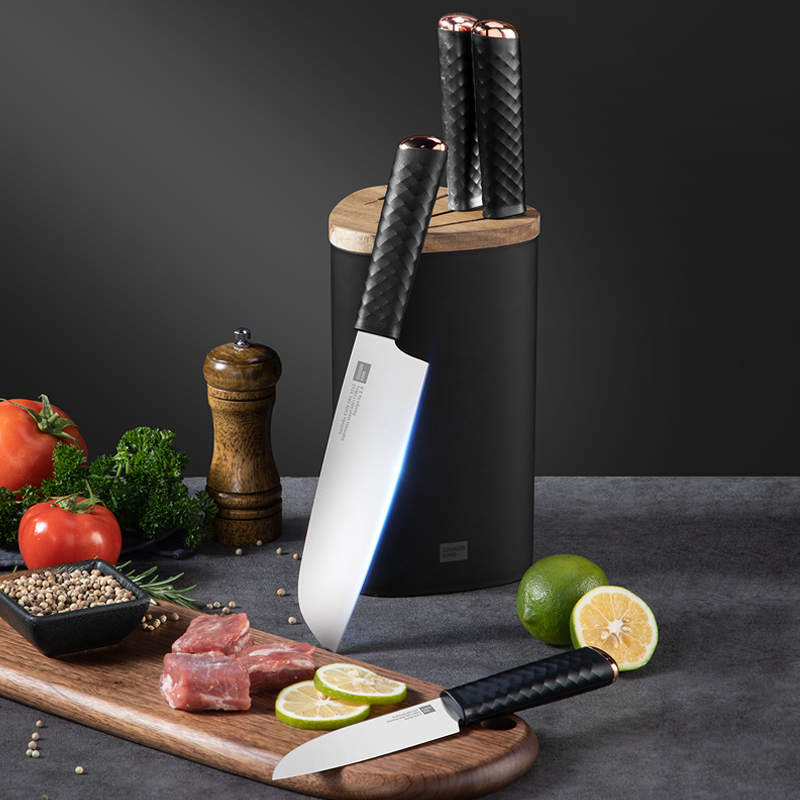 炊大皇菜刀家用锋利防锈砍骨切菜刀厨师专用砍骨刀切片刀三德刀五件套