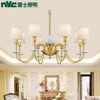雷士照明NVC 美式全铜吊灯欧式客厅简约现代餐厅灯茶室乡村复古大厅灯具