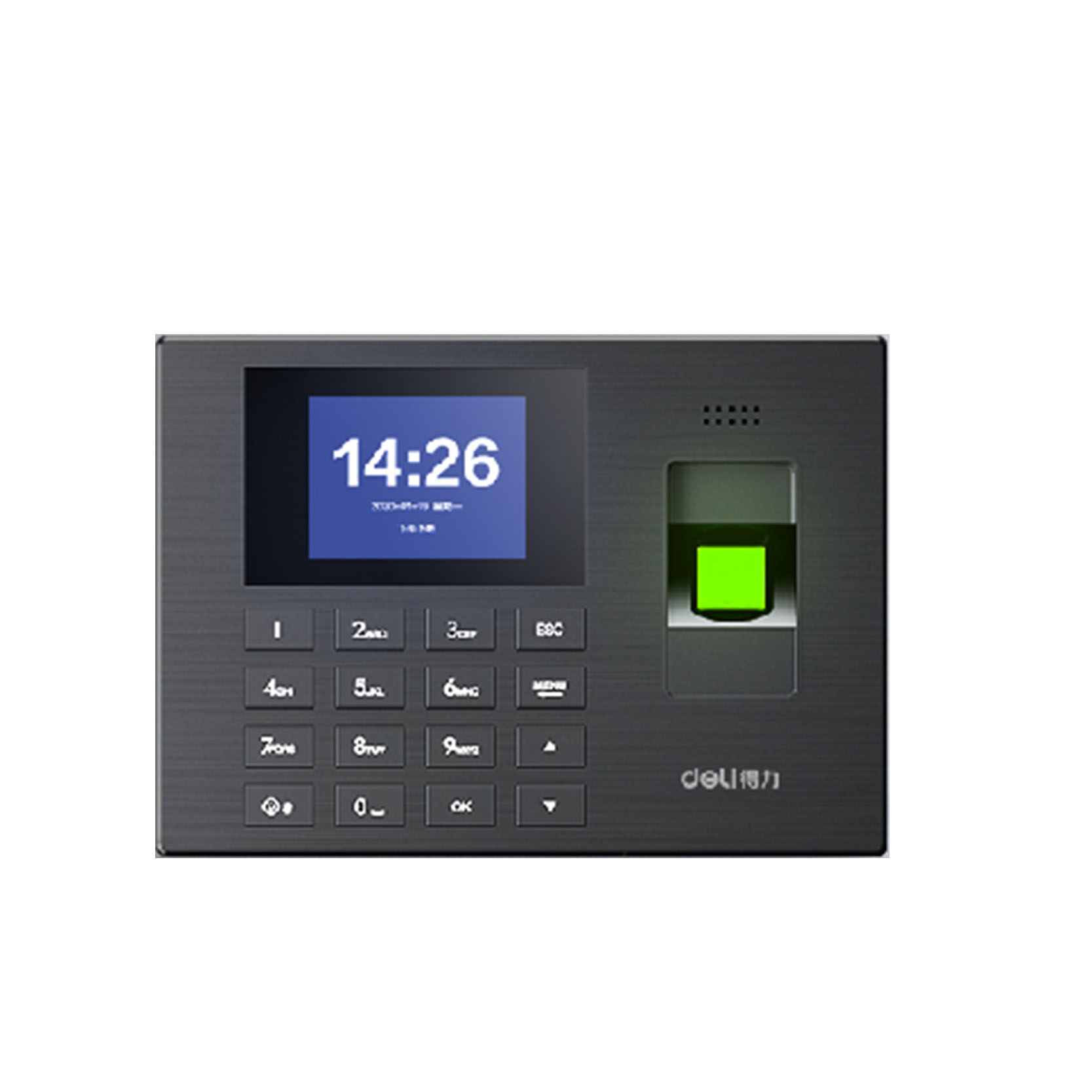 得力3960s指纹考勤机黑色台参数