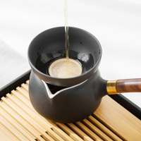 領藝 日式黑陶茶具套装家用防烫双侧把简约功夫泡茶器整套带茶盘礼盒送礼