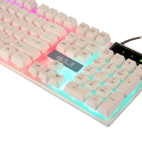 魔蝎手(mogegame ) GX11有线键鼠套装 悬浮键盘 机械手感 USB接口 办公游戏鼠标 白色