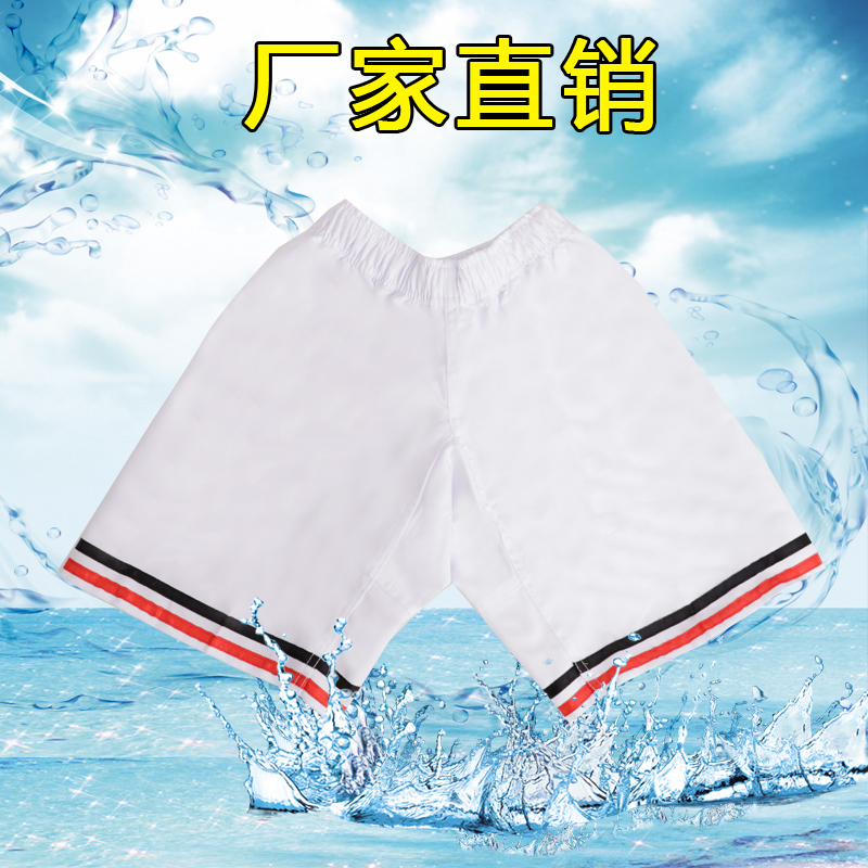 夏季跆拳道短裤儿童成人纯棉道服裤子初学者训练短裤全棉透气白色