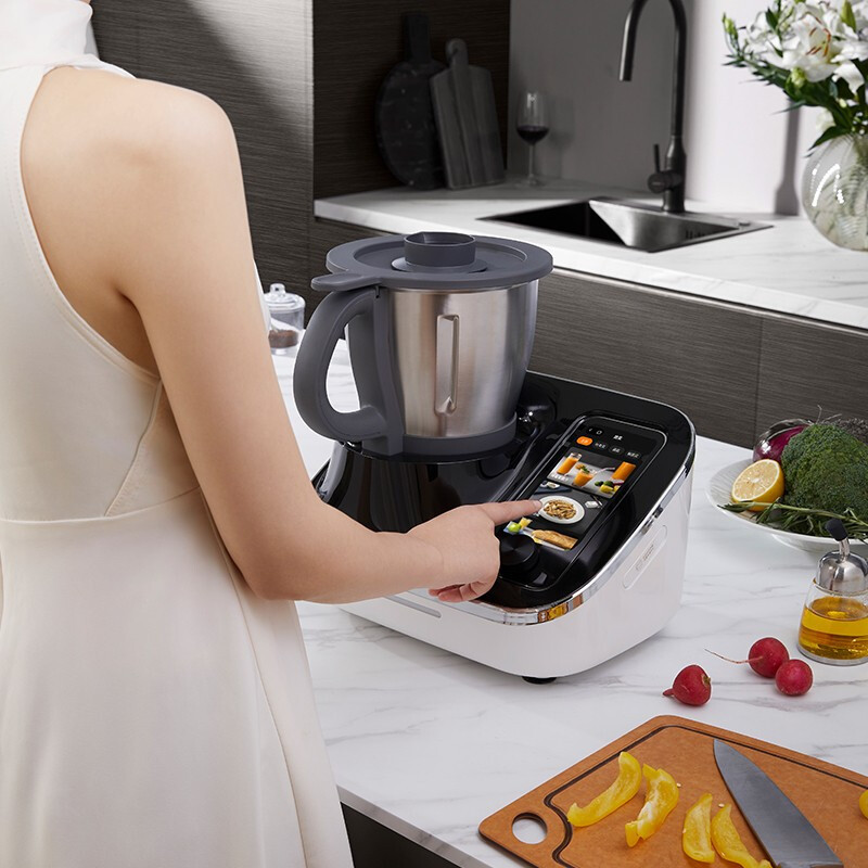 圈厨(QCOOKER)多功能智能料理机无油烟AI智能商用绞肉机研磨机家用全自动炒菜机饭煲电蒸锅切碎机烹饪机器人一体机C2
