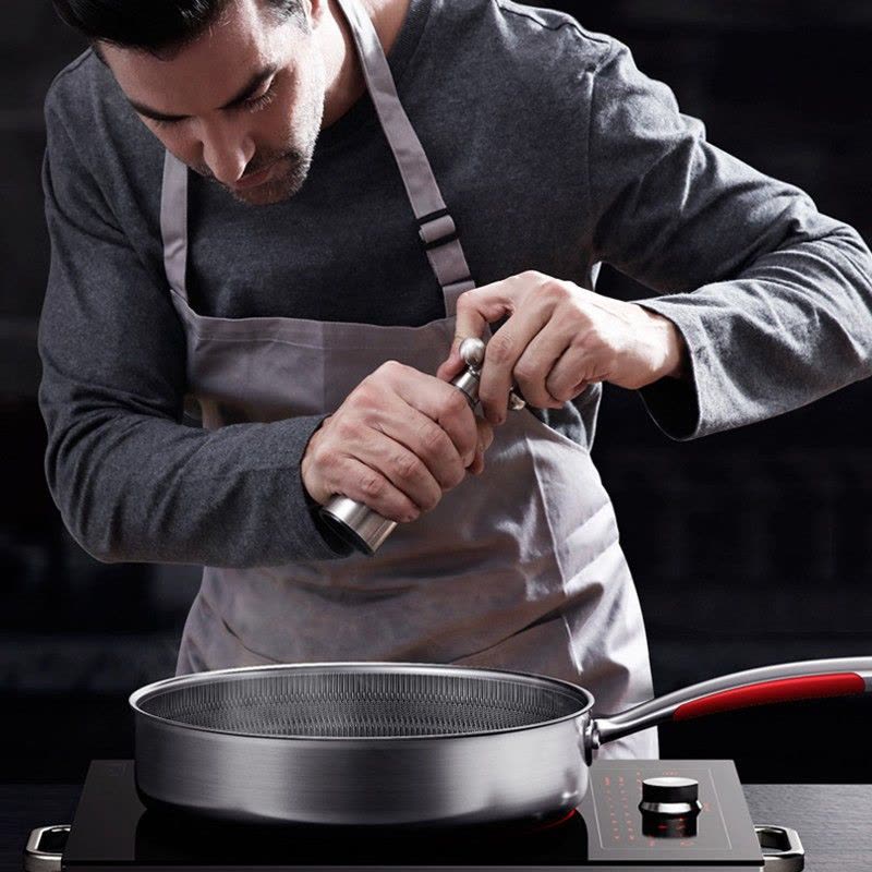 康巴赫三代蜂巢煎锅不粘锅平底锅316不锈钢26cm 电磁炉燃气通用图片