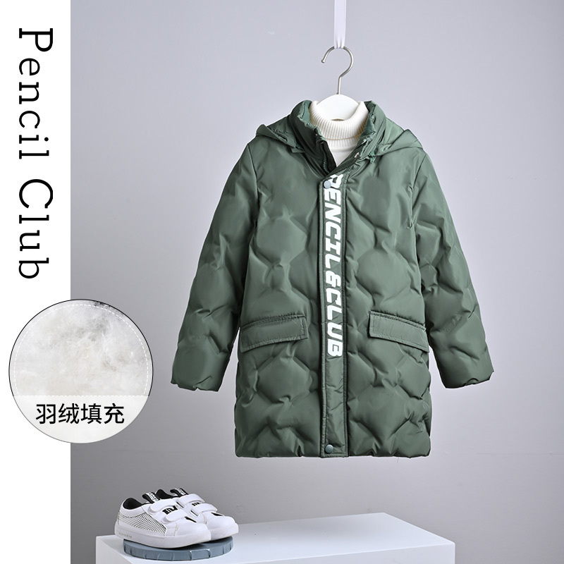 铅笔俱乐部童装2020冬季男童连帽羽绒服中大童保暖外套儿童上衣