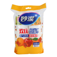 妙洁一次性 _加厚纸杯子_塑杯酷杯228ML一百只5包 塑杯240ML100只装 抖音
