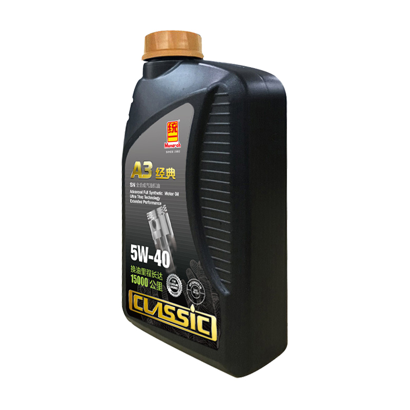 统一(Monarch)A3经典 SN全合成汽油机油润滑油 5W-40 1L 统一(Monarch)A3经典 SN全合成