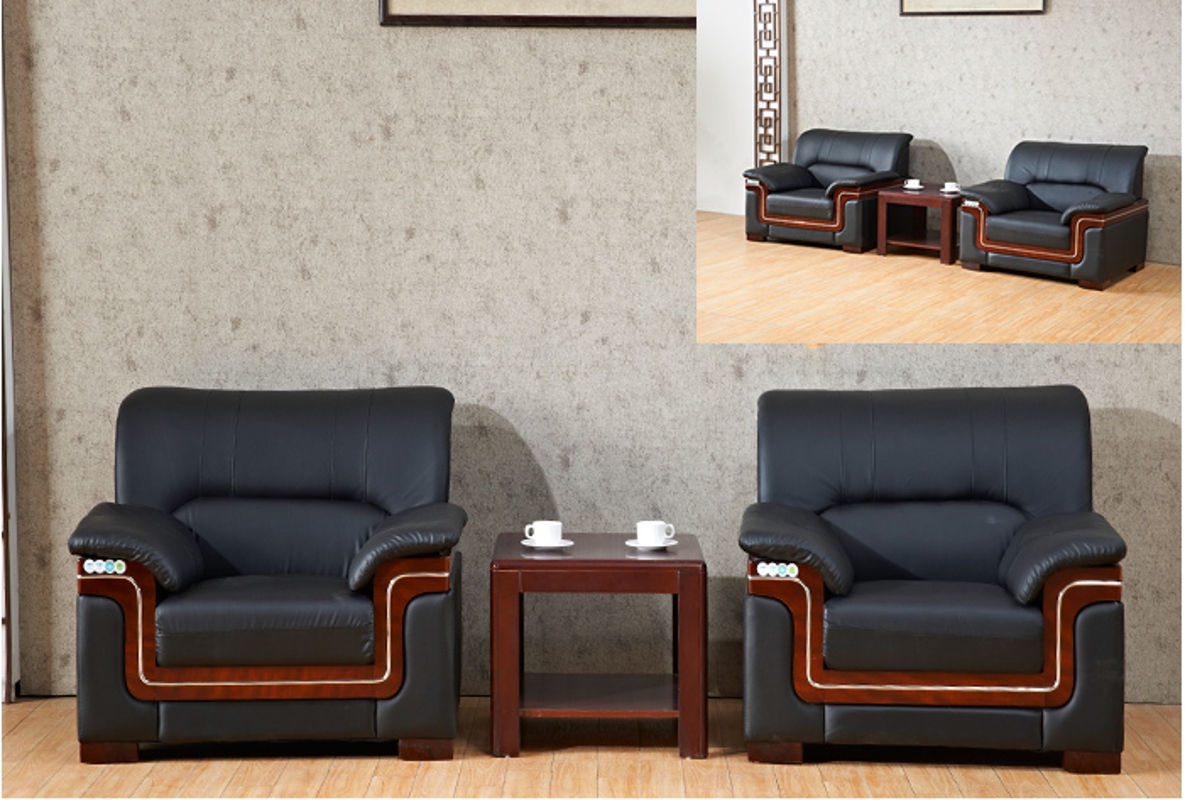 三能 办公家具办公沙发茶几组合商务单人接待室简约现代会客三人位办公室沙发 两人位