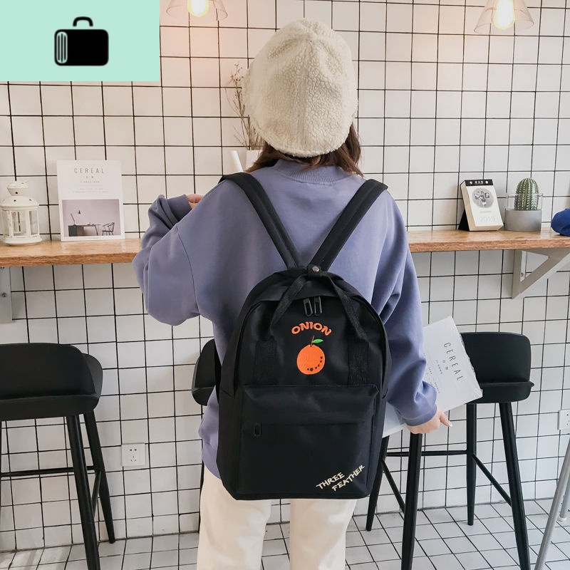 刺绣水果软妹书包女ins原宿中学生背包学生风ulzzang少女心双肩包NEWLAKE高清大图