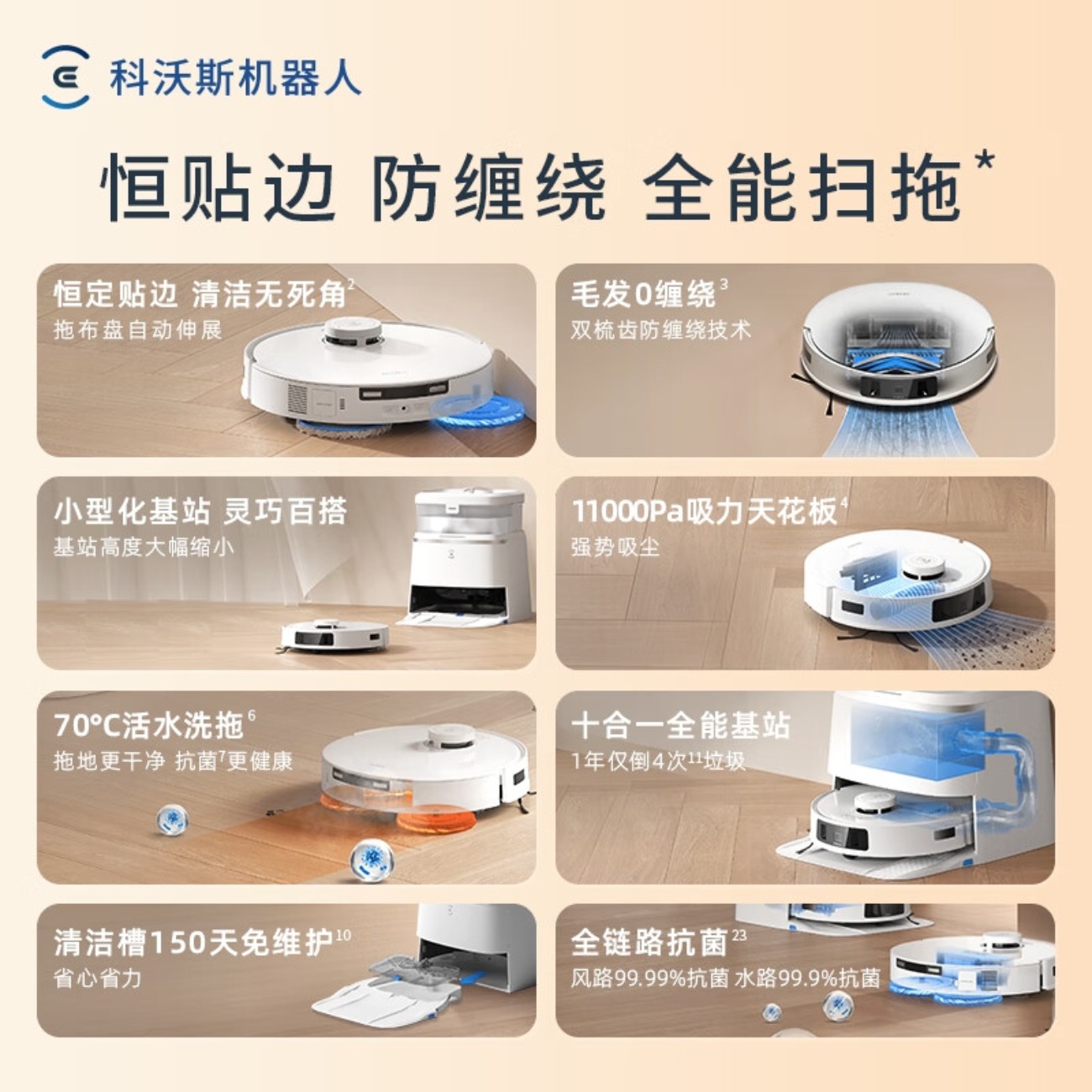 科沃斯(ECOVACS)T30系列T30 PRO水箱版(皓月银 )扫拖一体 DDX14高清大图