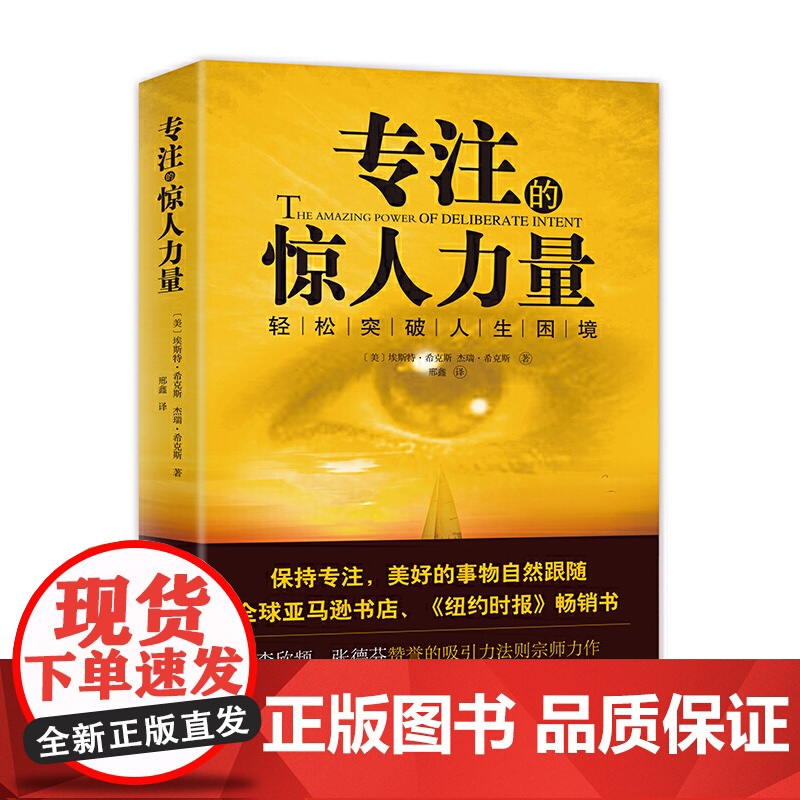专注的惊人力量 轻松突破人生困境 心灵励志大师希克斯夫妇笃行30年 深度阐释吸引力法则 纽约时报书高清大图