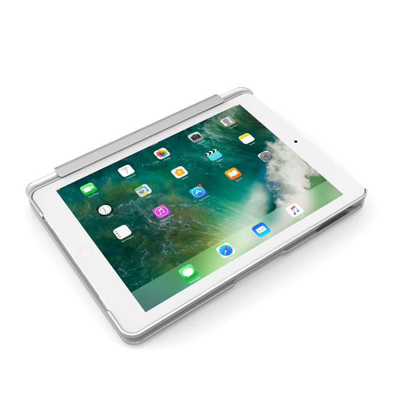 HIGE/无线分体蓝牙键盘 2018新苹果ipad pro 9.7保护套 可拆分式蓝牙键盘套 pro9.7英寸 银色
